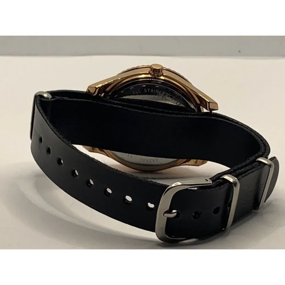 Fossil ES3590 Women's Black Leather Analog Dial Quartz Genuine Wrist Watch RU317